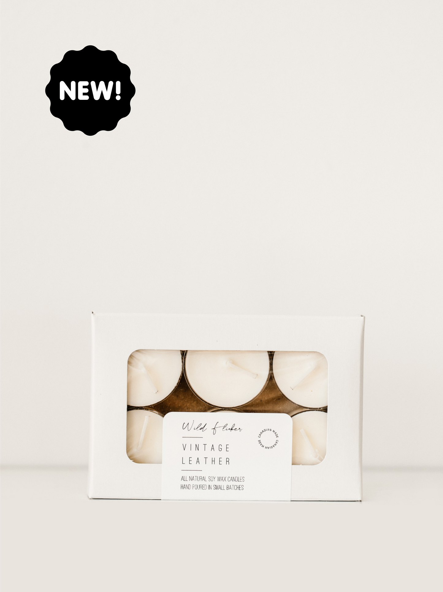 Vintage Leather Soy Wax Tealight Candles