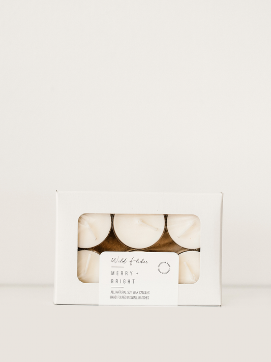 Merry + Bright Soy Wax Tealight Candles